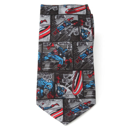 Corbata gris de hombre Marvel Capitán América Cómic