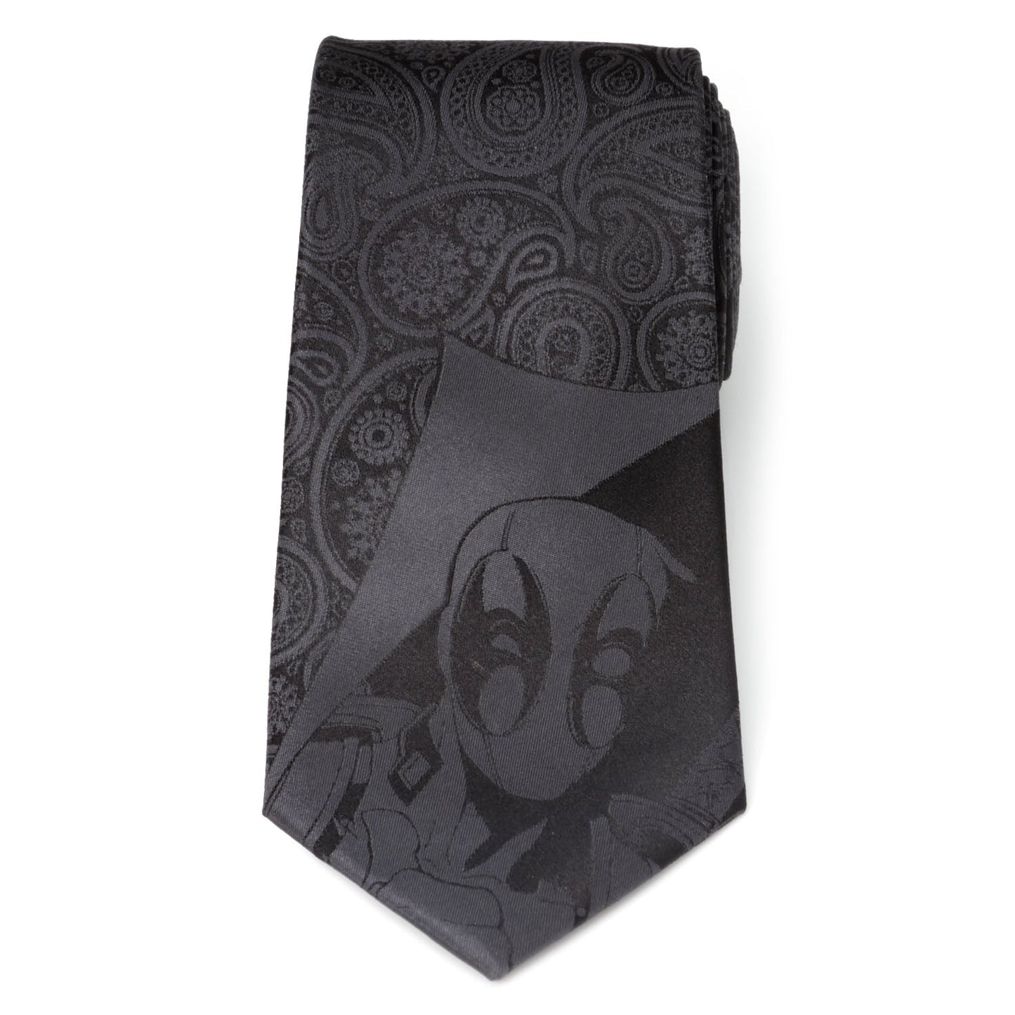 Corbata de seda negra para hombre Marvel Deadpool Paisley oculto