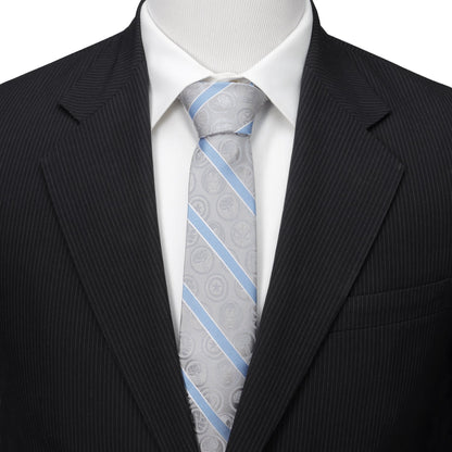 Corbata para hombre de Marvel Comics a rayas grises y azules