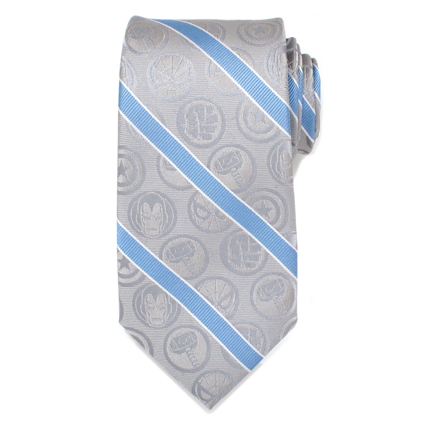 Corbata para hombre de Marvel Comics a rayas grises y azules