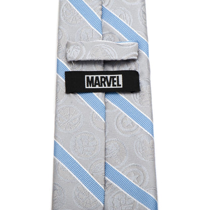 Corbata para hombre de Marvel Comics a rayas grises y azules