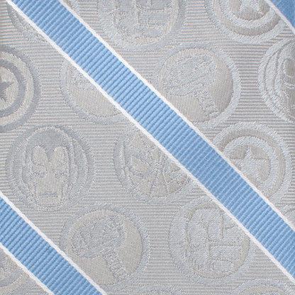 Corbata para hombre de Marvel Comics a rayas grises y azules