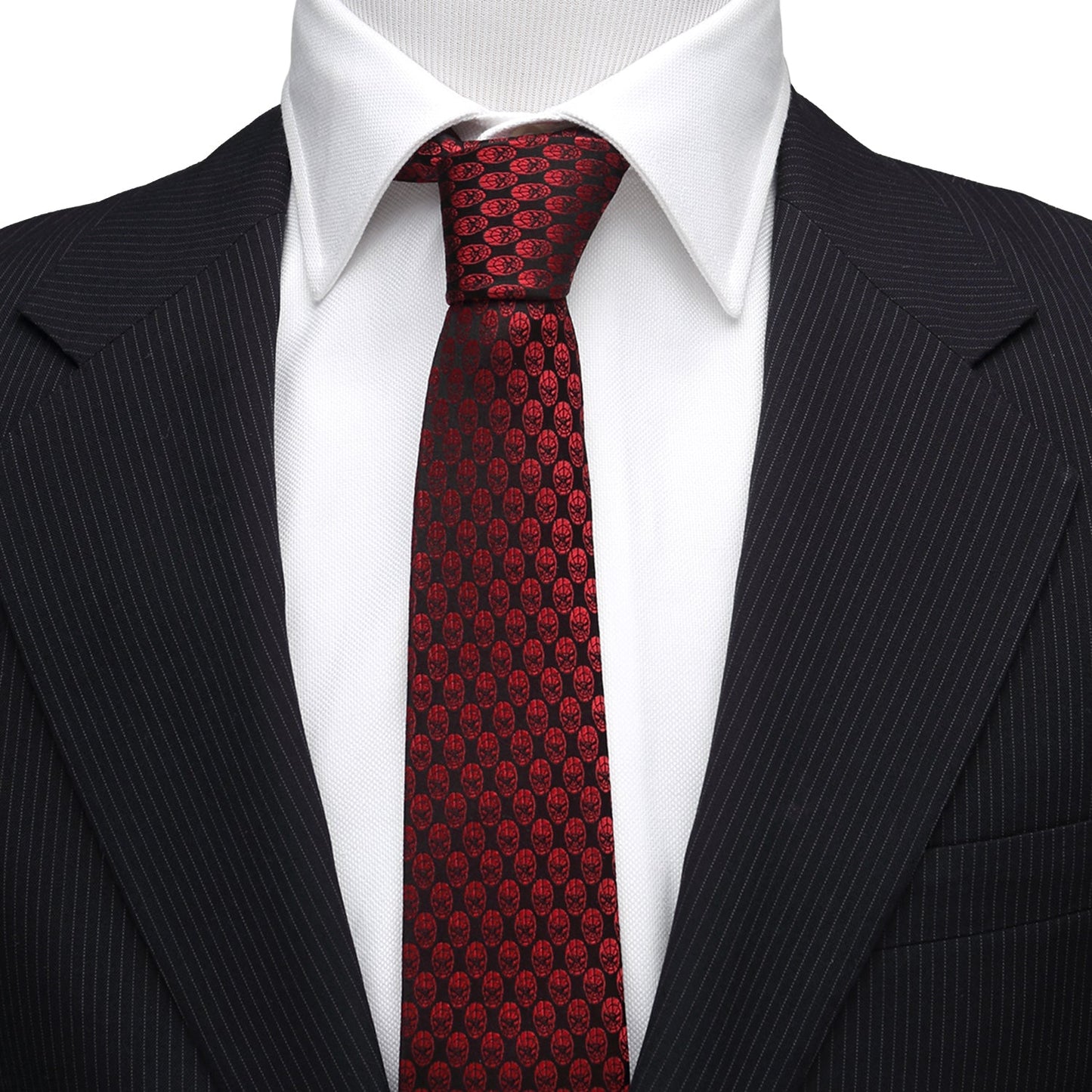 Corbata roja para hombre, Máscara de Spider-Man de Marvel