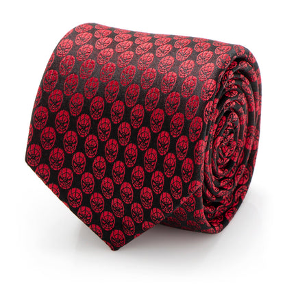 Corbata roja para hombre, Máscara de Spider-Man de Marvel