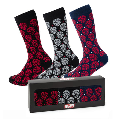 Set de regalo de calcetines y pin de solapa de Marvel Spider-Man Dot de 3 pares
