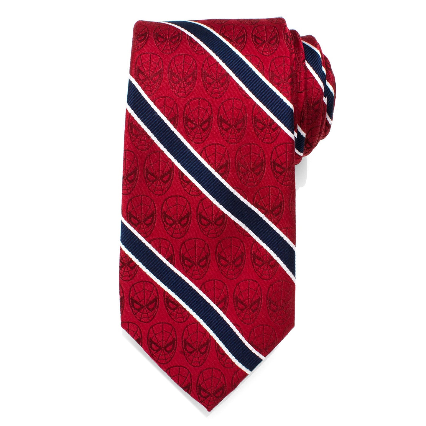 Corbata de hombre con rayas rojas y azul marino de Marvel Spider-Man