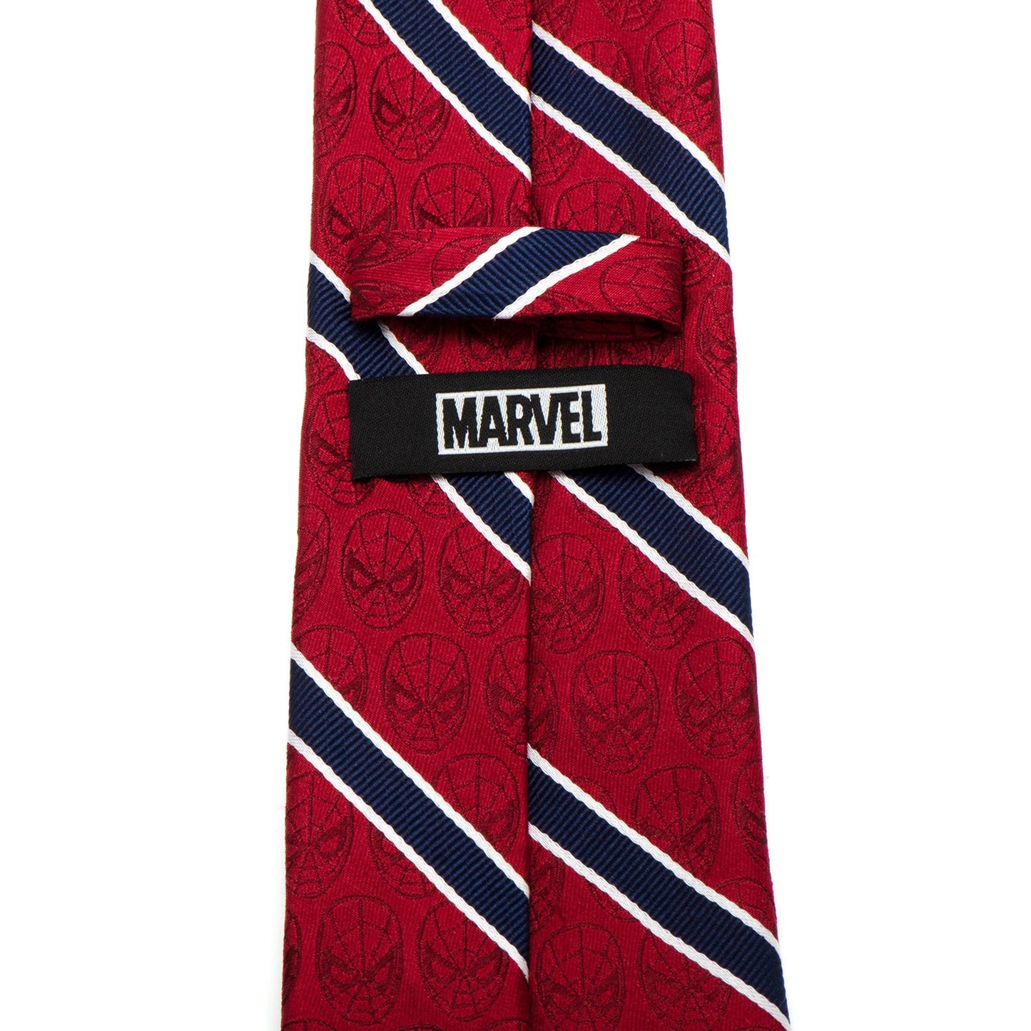 Corbata de hombre con rayas rojas y azul marino de Marvel Spider-Man