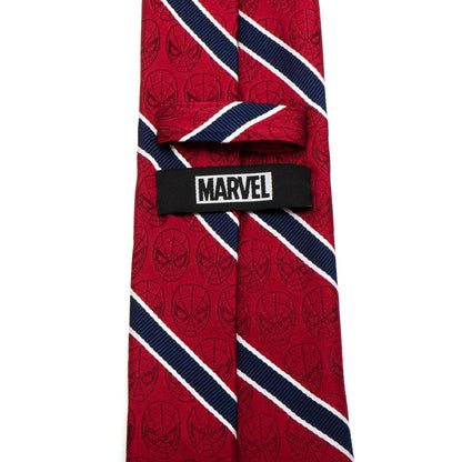Corbata de hombre con rayas rojas y azul marino de Marvel Spider-Man