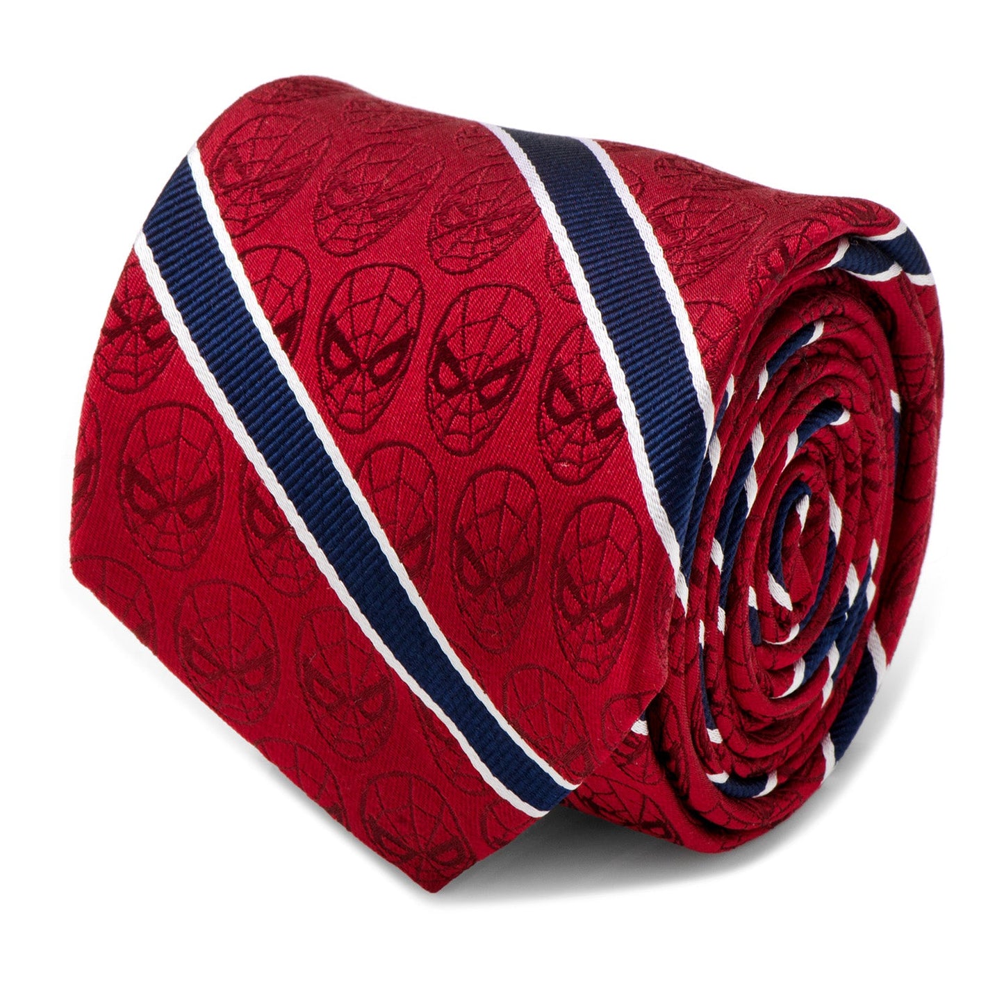 Corbata de hombre con rayas rojas y azul marino de Marvel Spider-Man