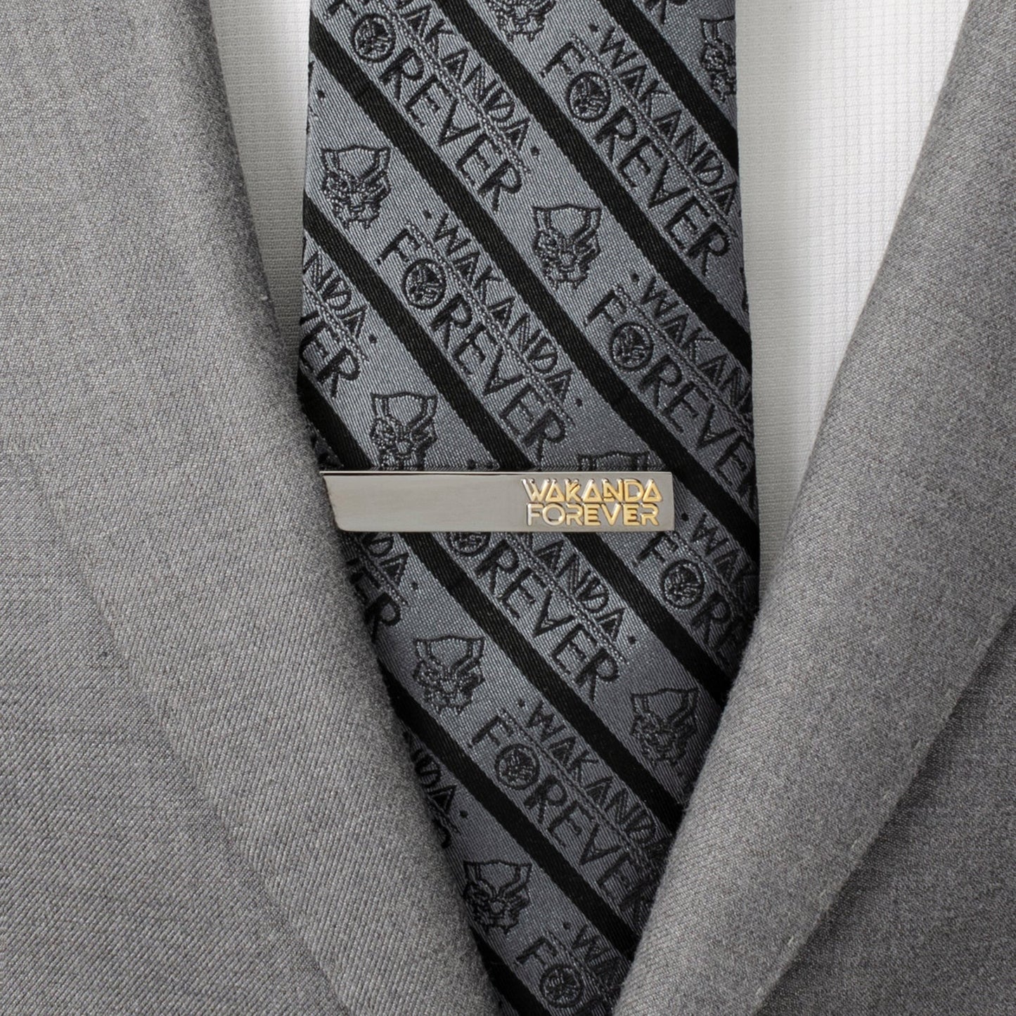 Marvel Black Panther Wakanda Forever Sujetador de Corbata Dorado y Gunmetal