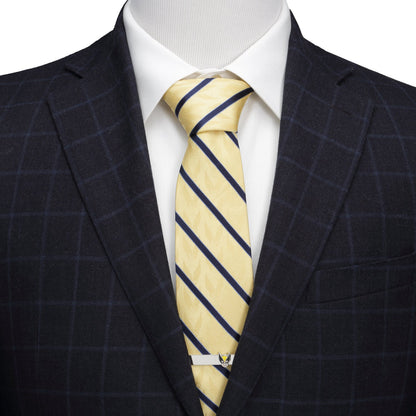 Corbata de seda para hombre Marvel X-Men Wolverine de rayas amarillas y azul marino