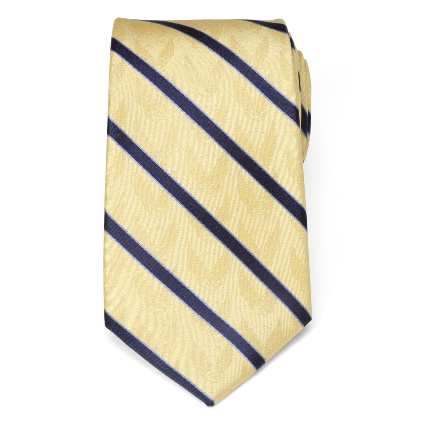 Corbata de seda para hombre Marvel X-Men Wolverine de rayas amarillas y azul marino