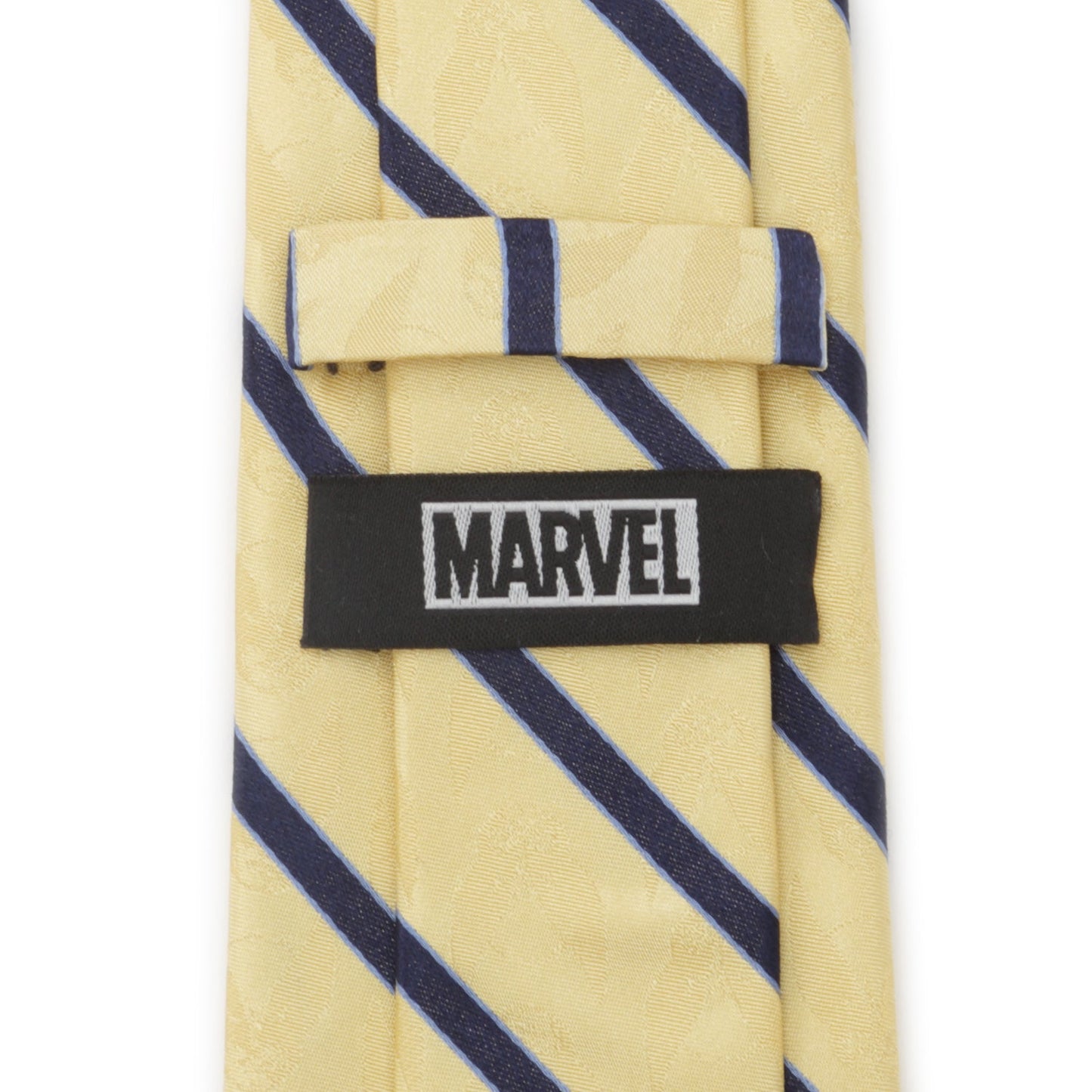 Corbata de seda para hombre Marvel X-Men Wolverine de rayas amarillas y azul marino