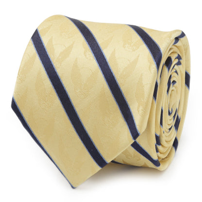 Corbata de seda para hombre Marvel X-Men Wolverine de rayas amarillas y azul marino