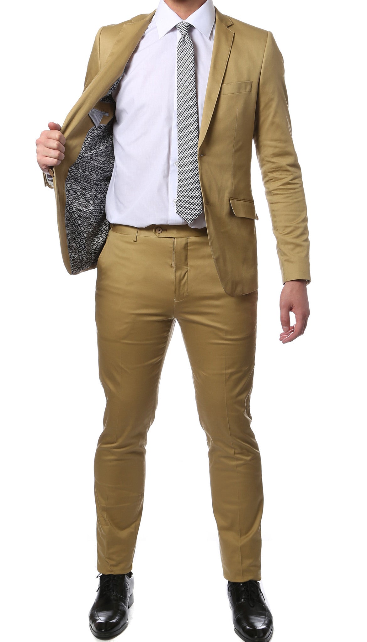 Madison Tan Ultra Slim Fit Cotton 2pc Suit