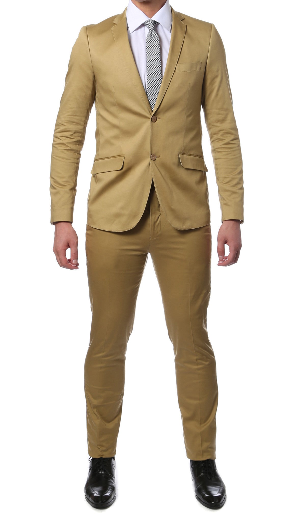 Madison Tan Ultra Slim Fit Cotton 2pc Suit