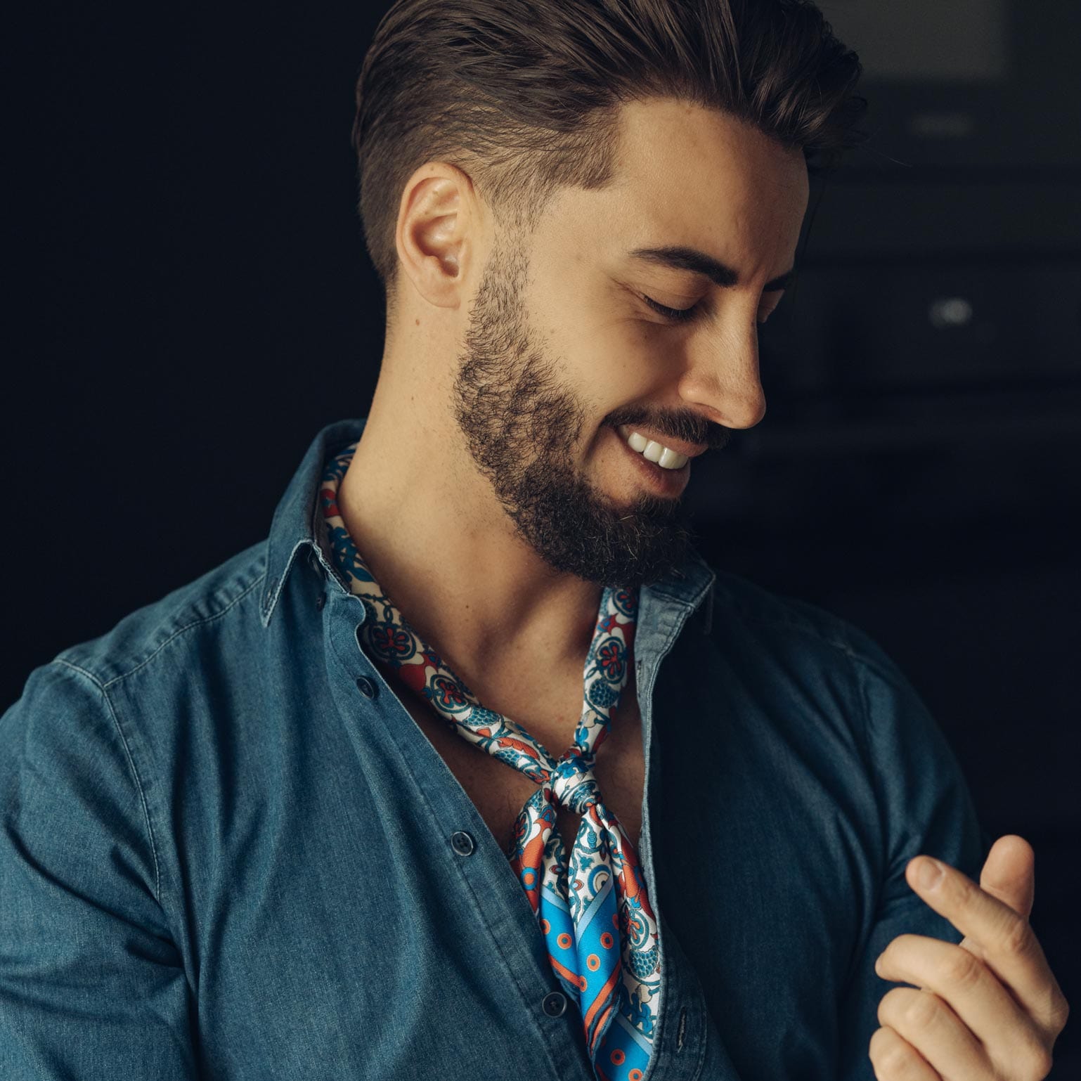 Barbaresco - Silk Neckerchief - Blue and Red - My Men's Shop