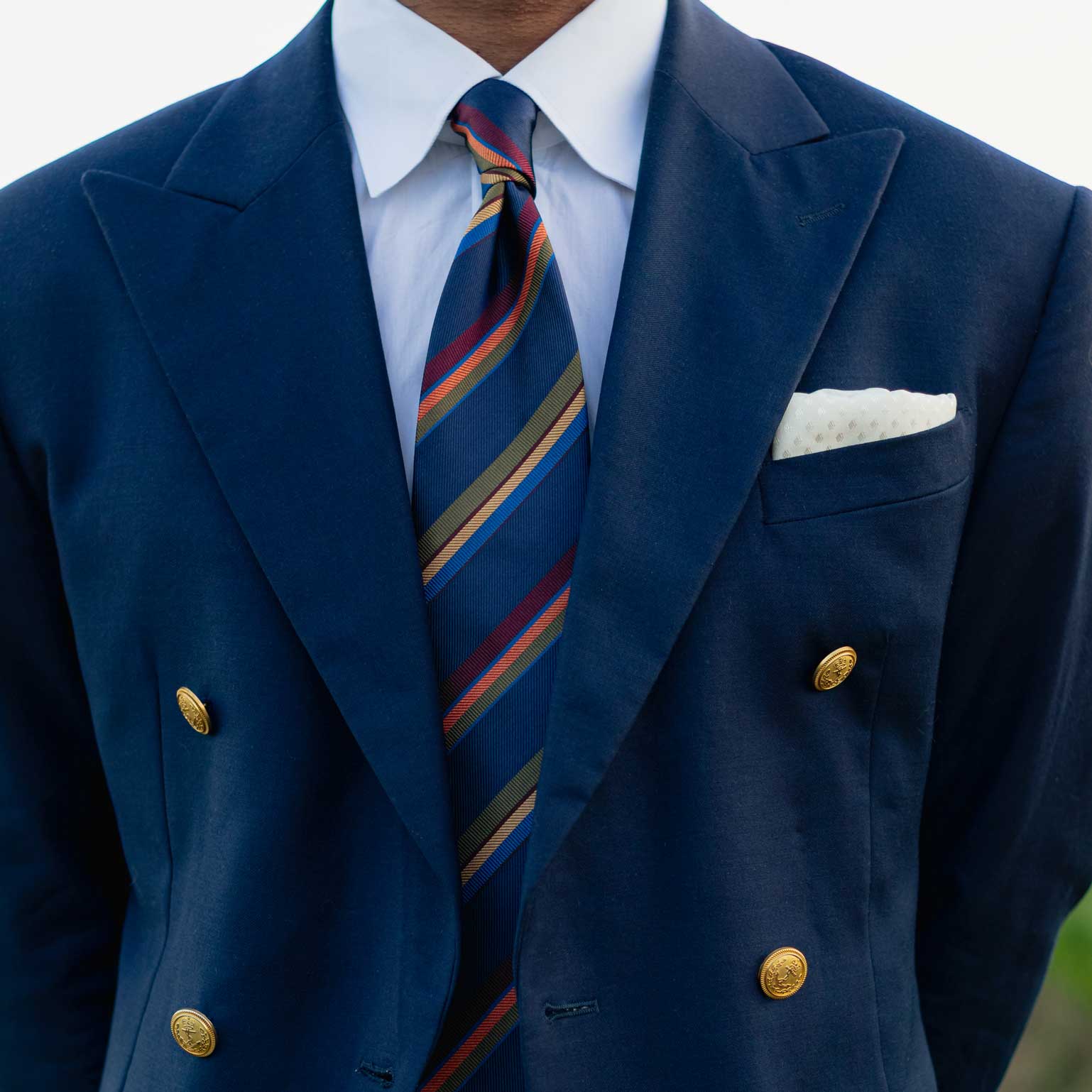 Battisti - Silk Jacquard Tie - Navy - My Men's Shop