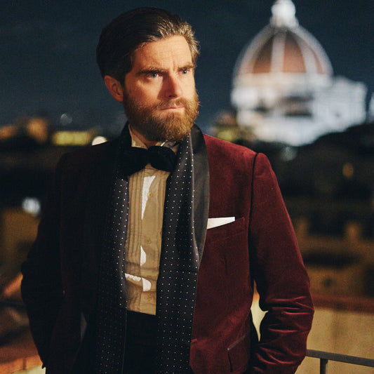 Savona - Slim Silk Scarf - Black