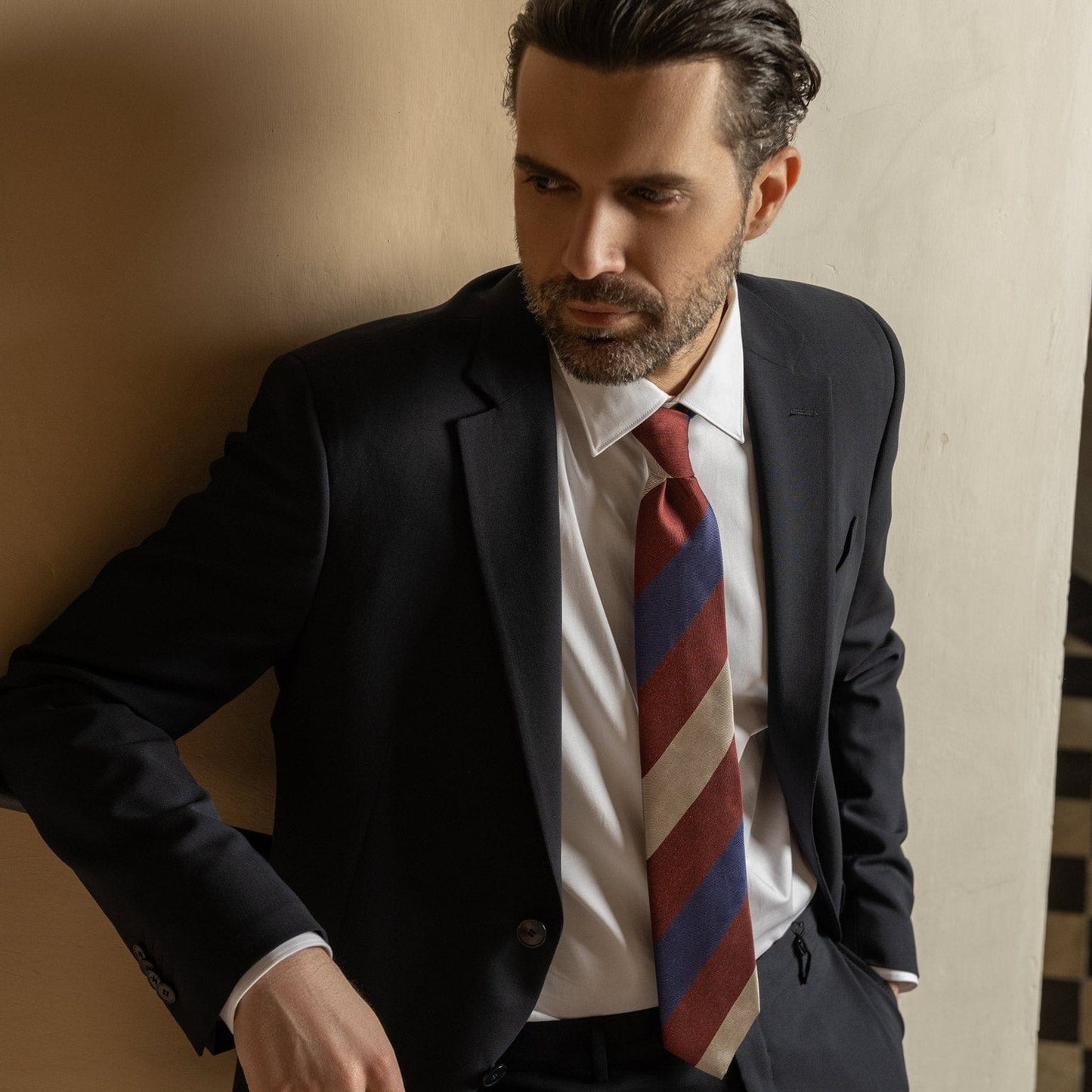 Conero - Silk Jacquard Tie - Burgundy