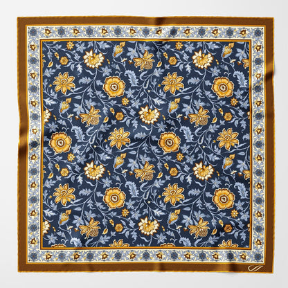 Carrara - Silk Neckerchief - Navy & Mustard - My Men's Shop