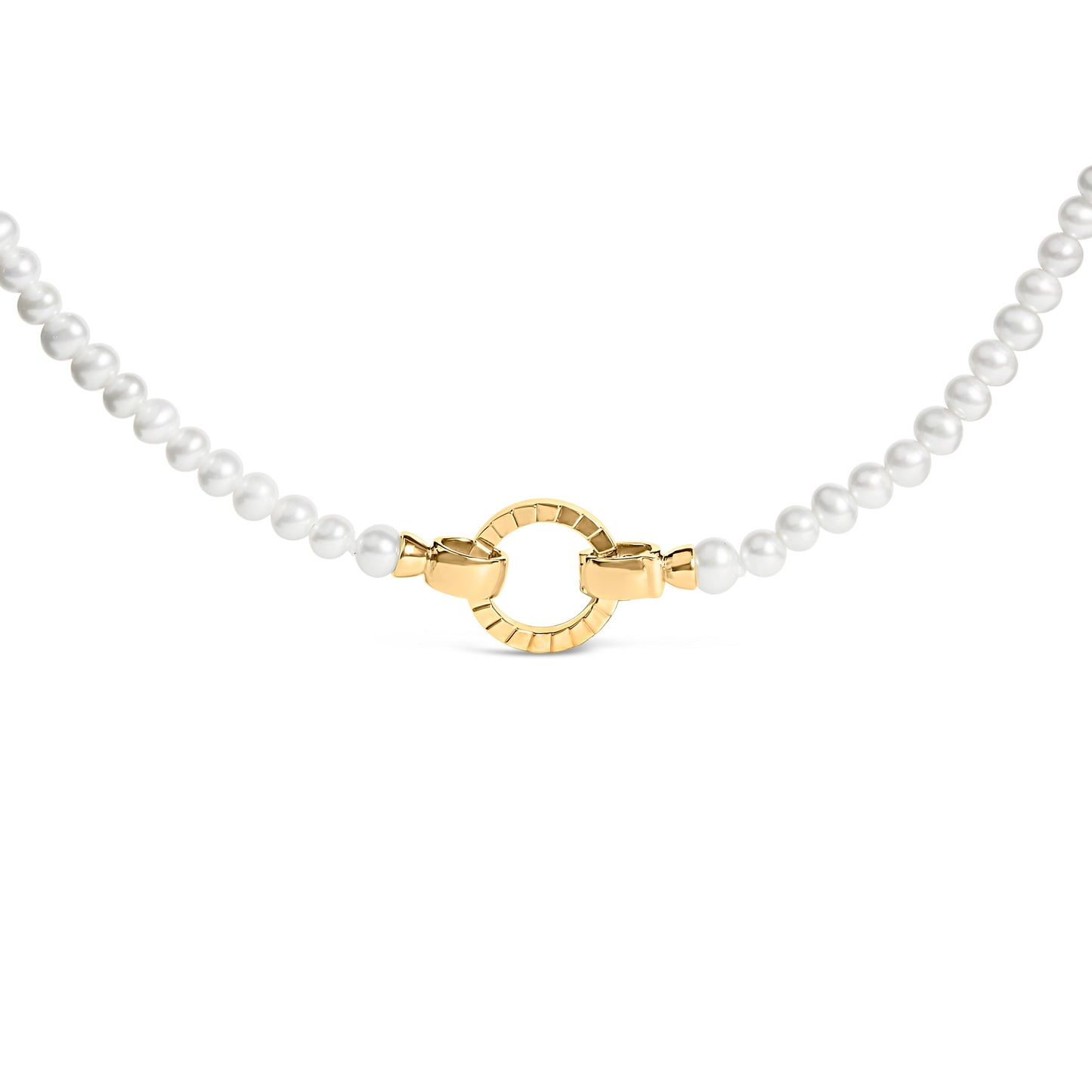 Collar infinito de hebra de perlas de vermeil de oro amarillo de 18 quilates