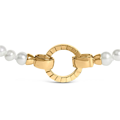Collar infinito de hebra de perlas de vermeil de oro amarillo de 18 quilates