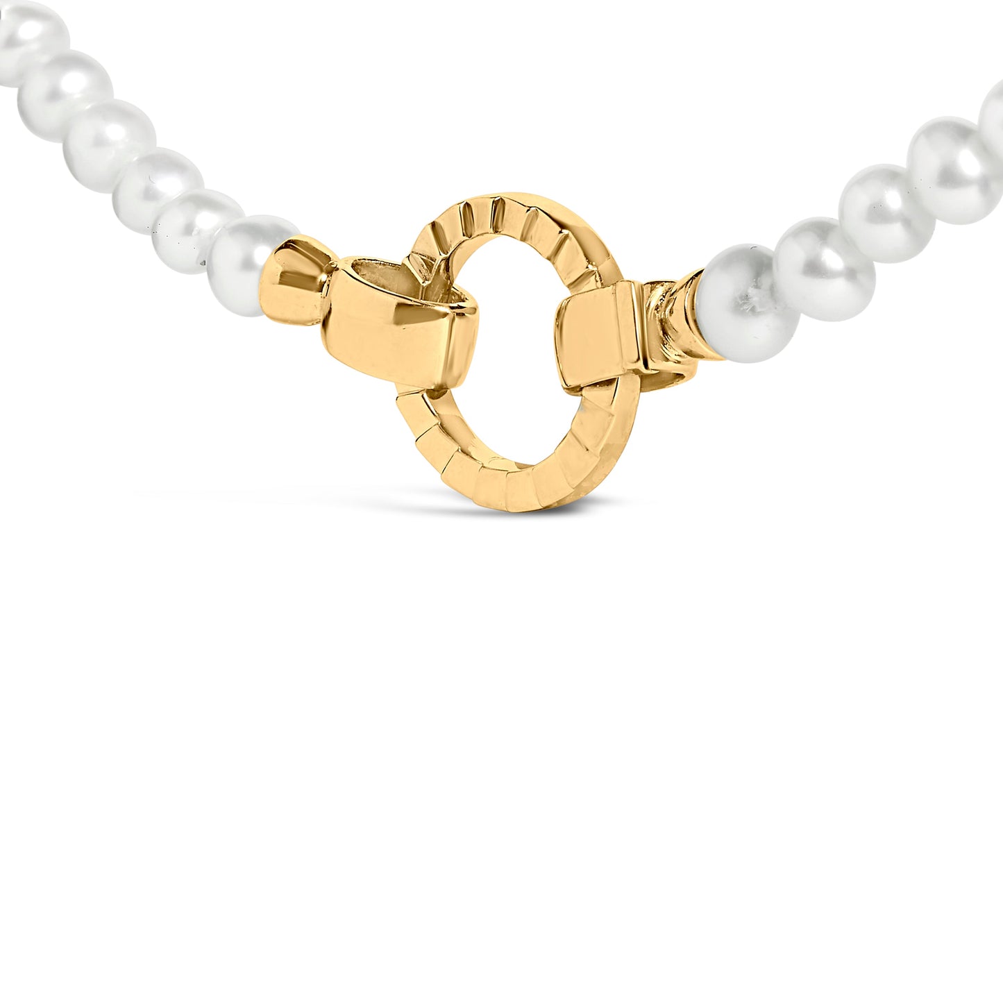 Collar infinito de hebra de perlas de vermeil de oro amarillo de 18 quilates