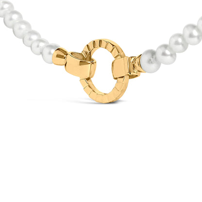 Collar infinito de hebra de perlas de vermeil de oro amarillo de 18 quilates