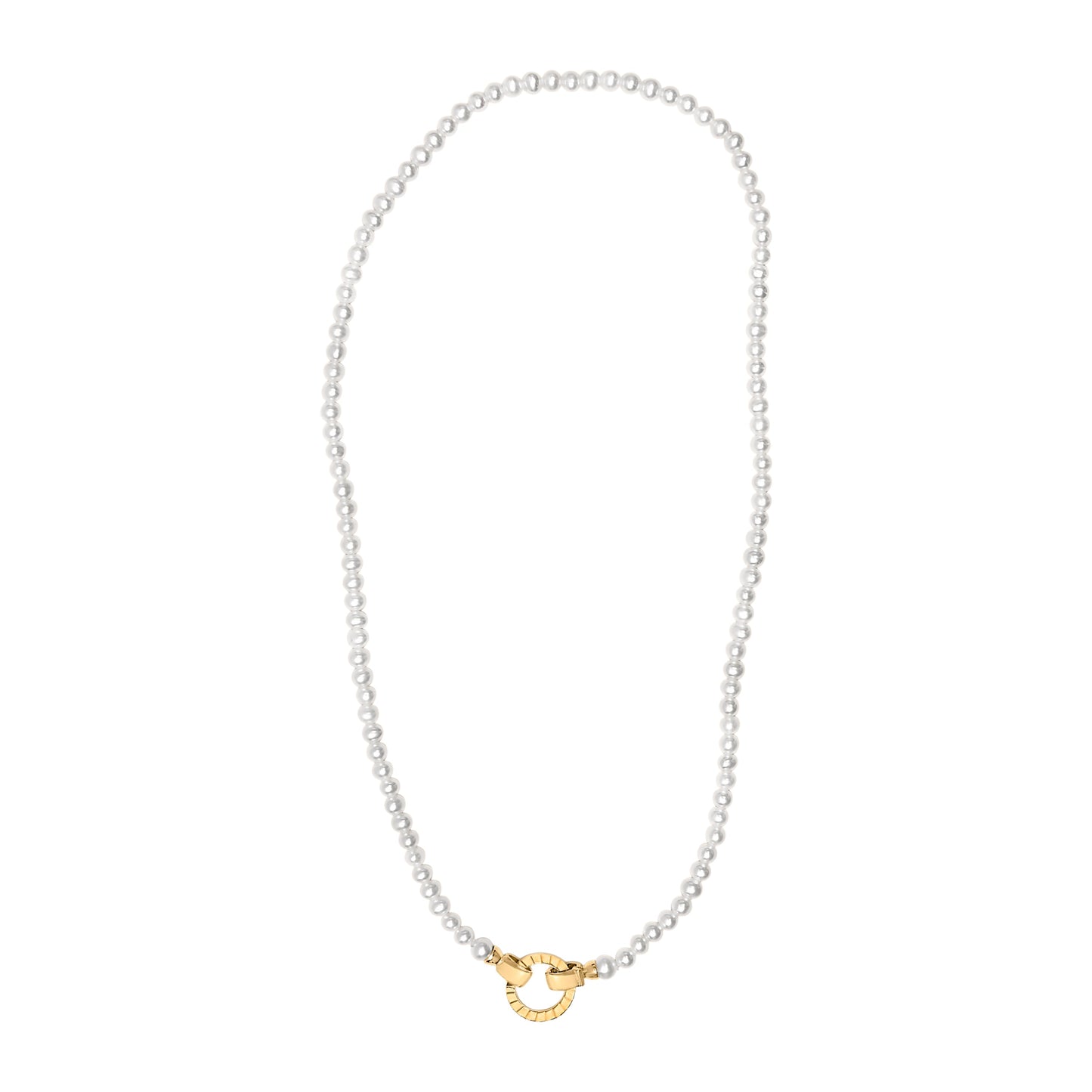 Collar infinito de hebra de perlas de vermeil de oro amarillo de 18 quilates