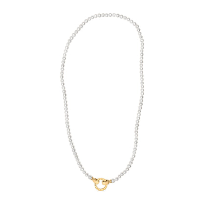 Collar infinito de hebra de perlas de vermeil de oro amarillo de 18 quilates