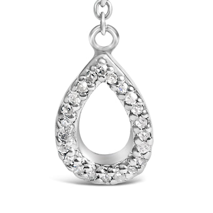 Collar en Y de plata de ley con zafiro azul creado y detalles de diamantes