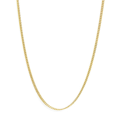 Cadena cubana de Miami de oro amarillo semimacizo de 14 quilates y 4,5 mm - Cadena unisex - 22 pulgadas