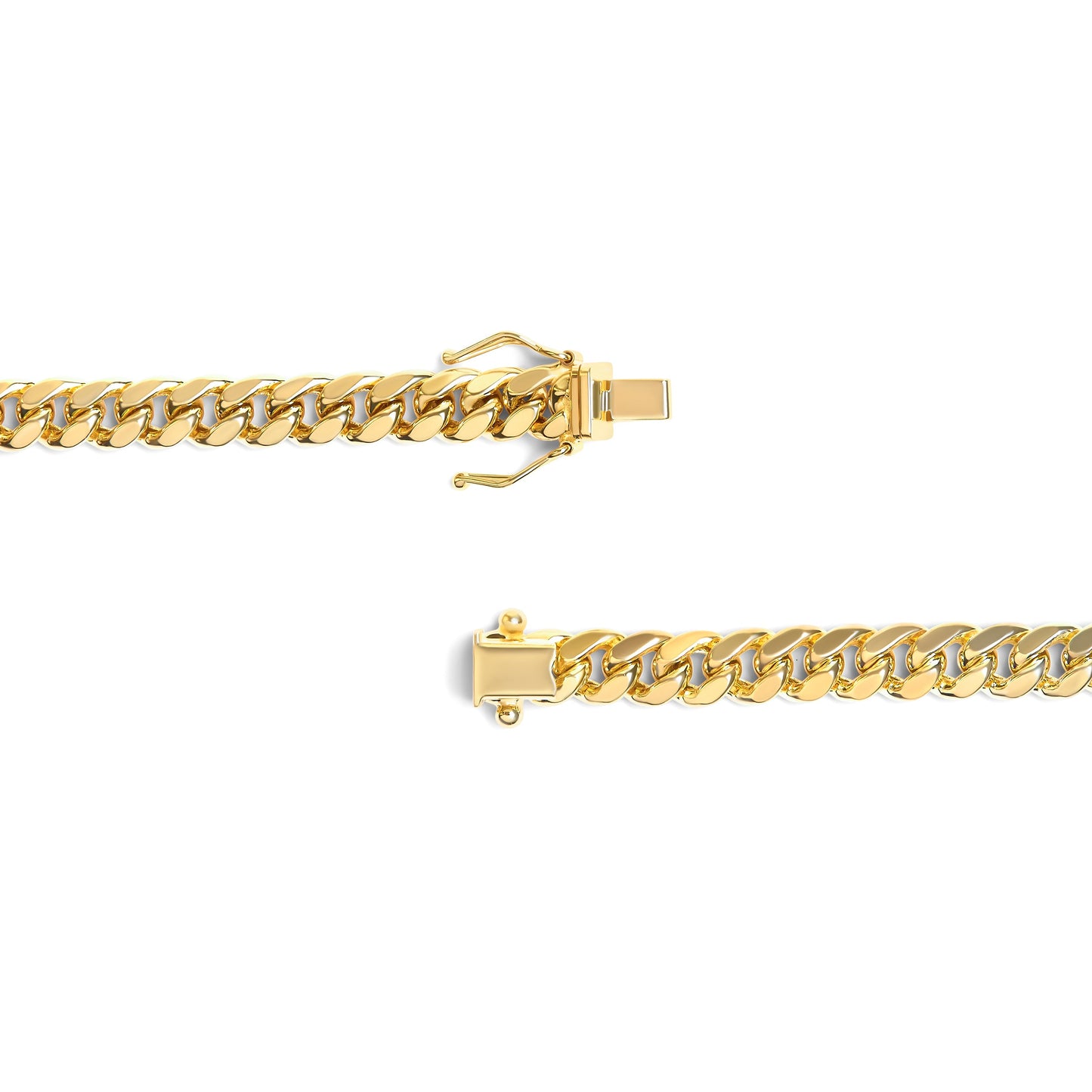 Cadena de oro amarillo macizo de 14 quilates de 6,1 mm estilo cubana clásica - 55,88 cm