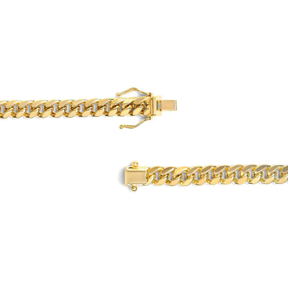 Cadena de oro amarillo macizo de 14 quilates de 6,1 mm estilo cubana clásica - 55,88 cm