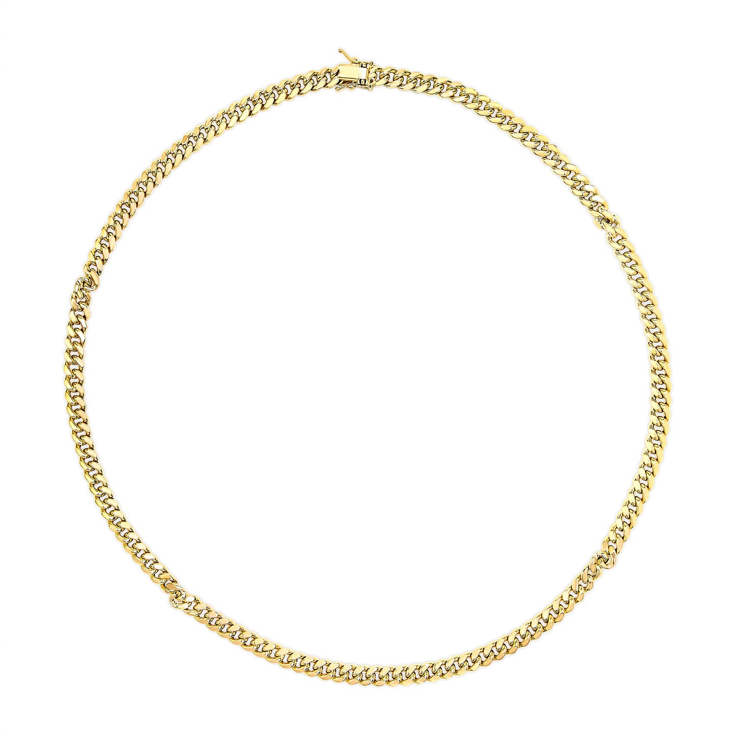 Cadena de oro amarillo macizo de 14 quilates de 6,1 mm estilo cubana clásica - 55,88 cm