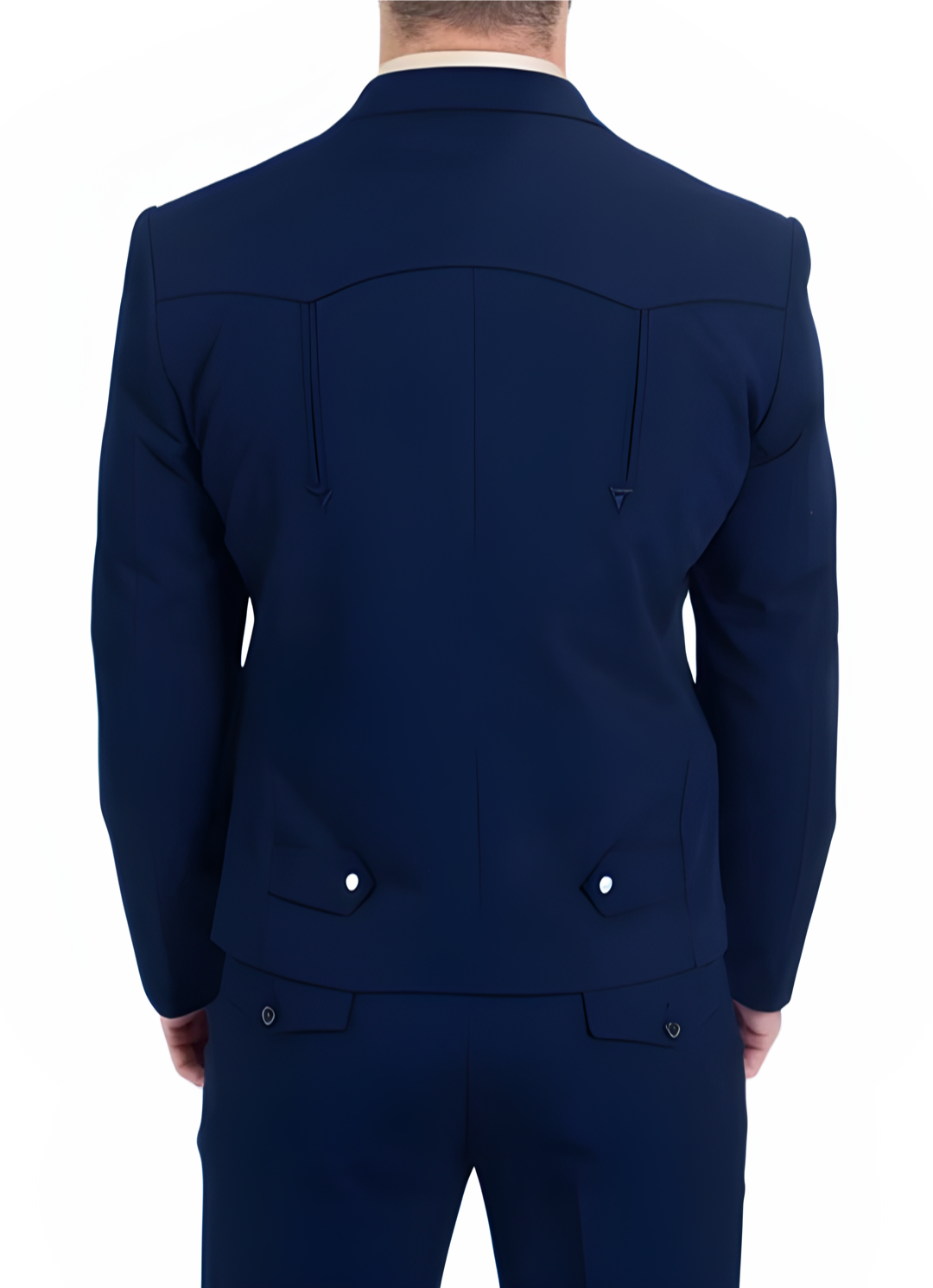 Men's Navy Western Suit 2-Piece - Cowboy Suit with Western Yoke & Pearl Snaps