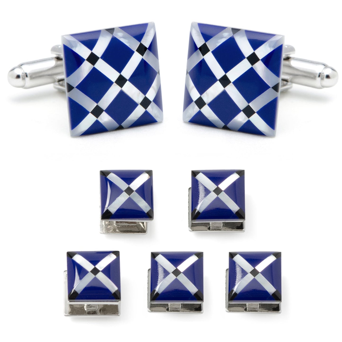 Juego de 5 pendientes de nácar con diamantes