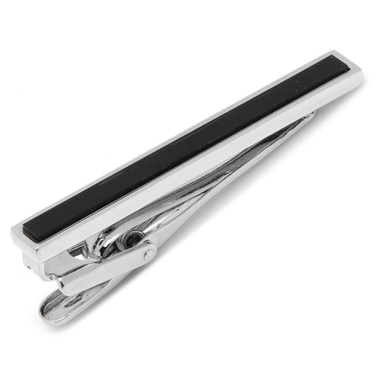 Pinza de corbata con incrustaciones de ónix