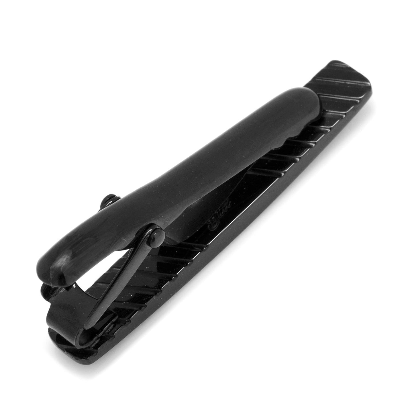Alfiler de corbata con incrustaciones de gunmetal y ónix