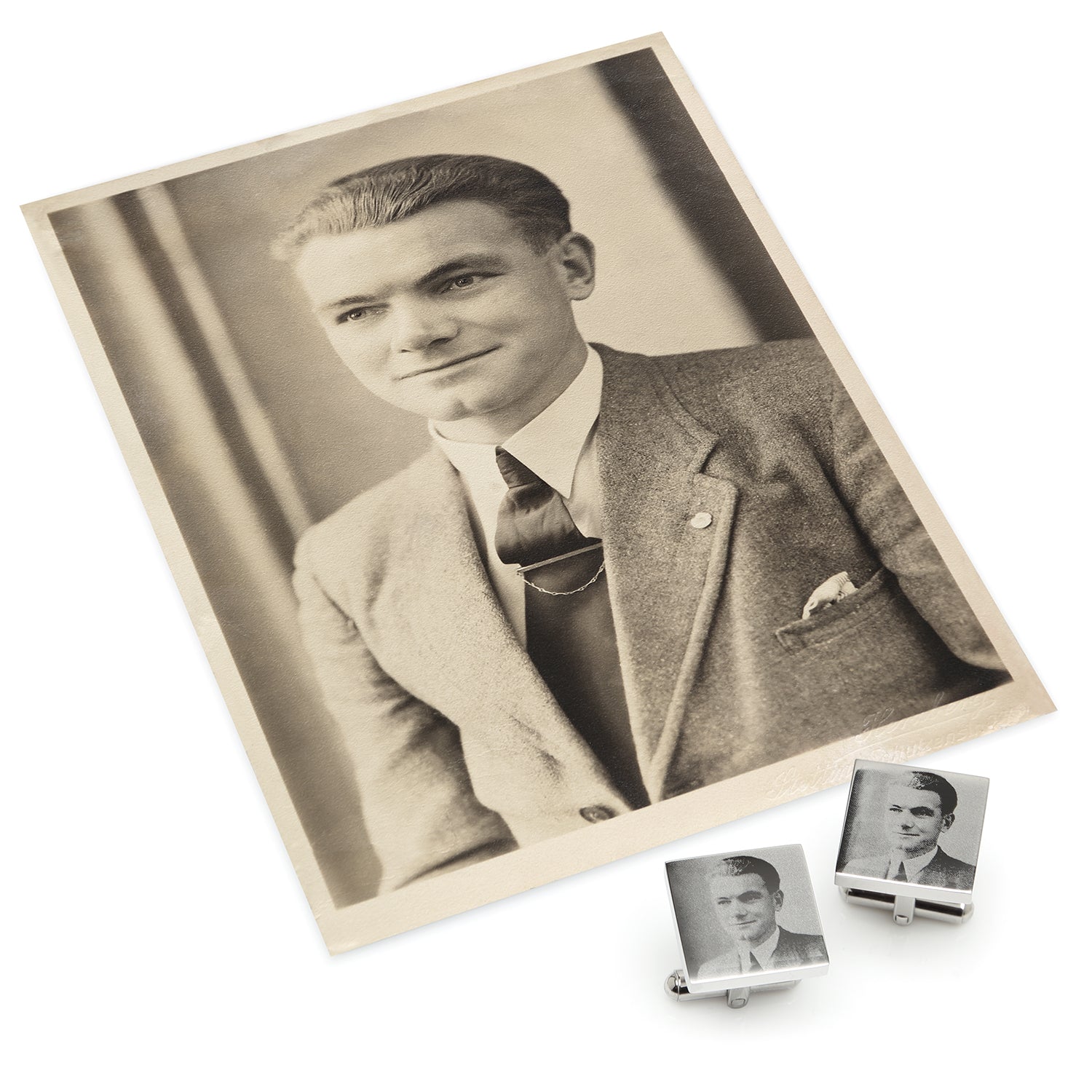 Custom Engraved Square Photo Cufflinks - My Men's Shop