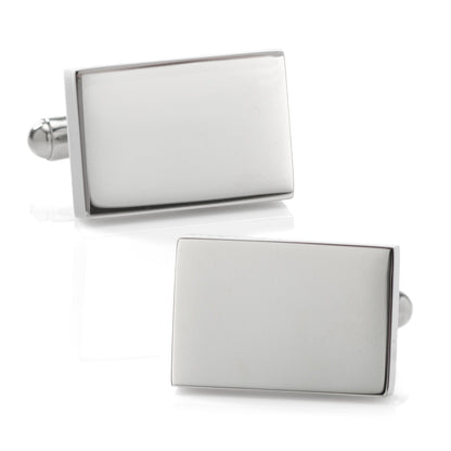 Gemelos rectangulares de acero inoxidable grabables con diseño de infinito