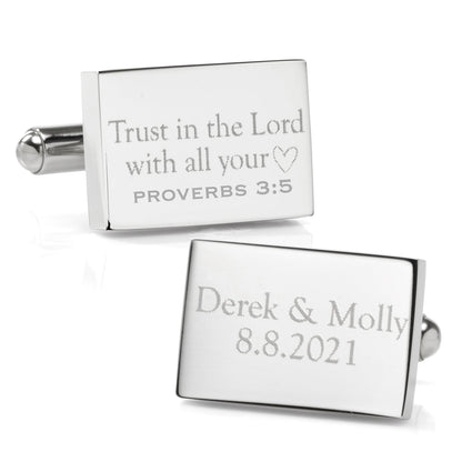 Wedding Bible Verse Engravable Cufflinks
