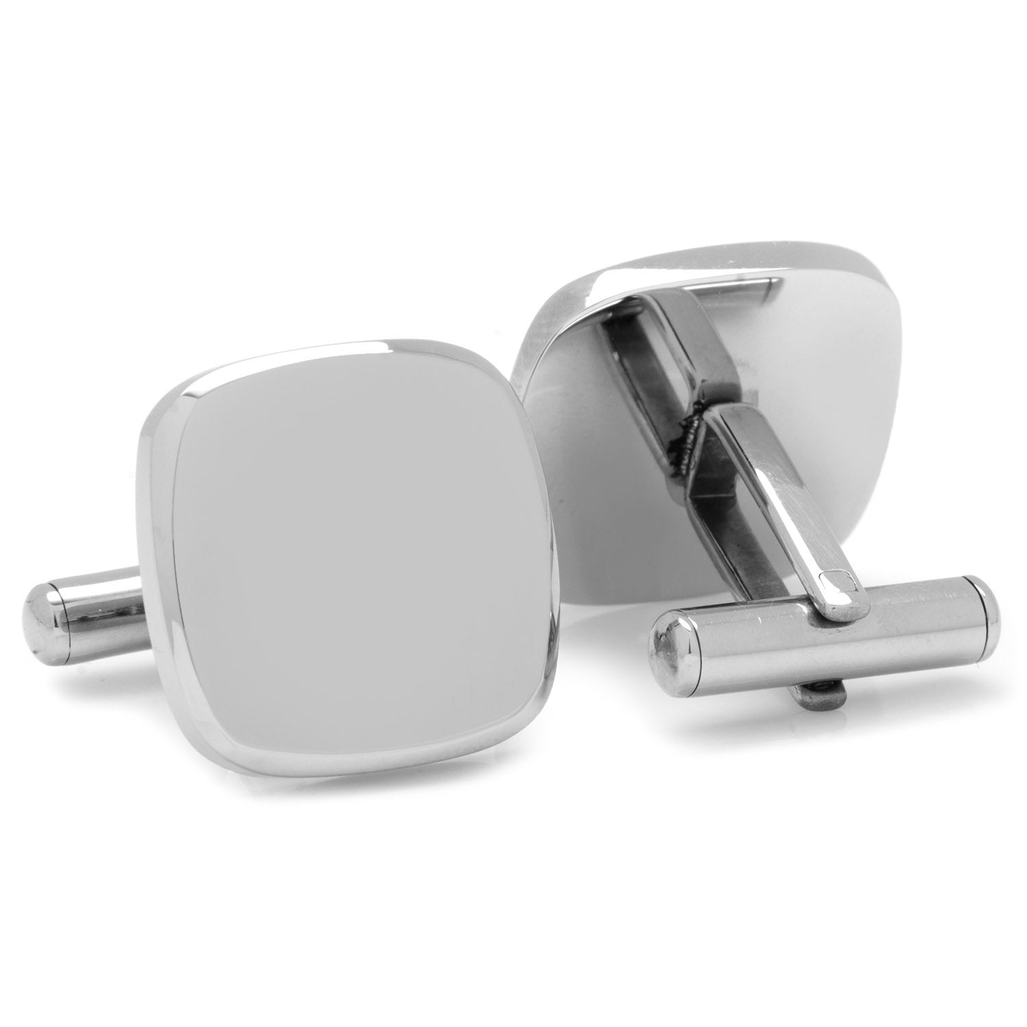 Stainless Steel Soft Square Engravable Cufflinks - My Men's Shop