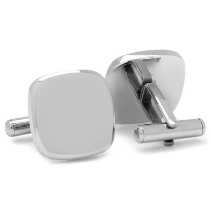 Stainless Steel Soft Square Engravable Cufflinks - My Men's Shop