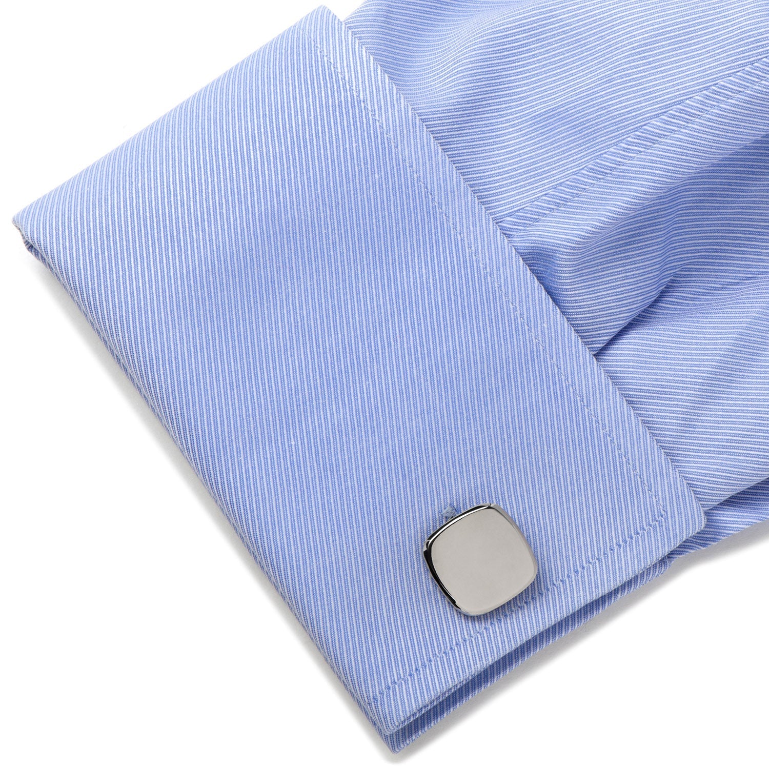 Stainless Steel Soft Square Engravable Cufflinks - My Men's Shop