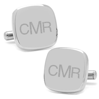 Stainless Steel Soft Square Engravable Cufflinks - My Men's Shop