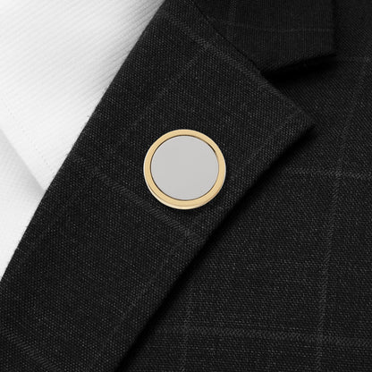 Two Toned Stainless Steel Round Infinity Engravable Lapel Pin - My Men's Shop