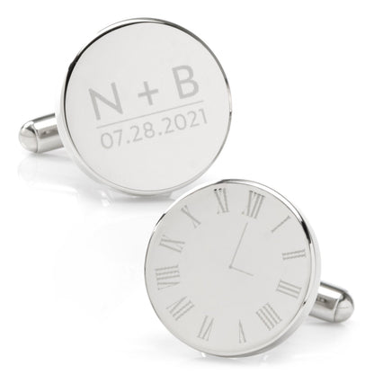 Custom Clock Engravable Cufflinks - My Men's Shop