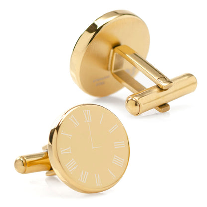 Custom Clock Engravable Gold Cufflinks - My Men's Shop